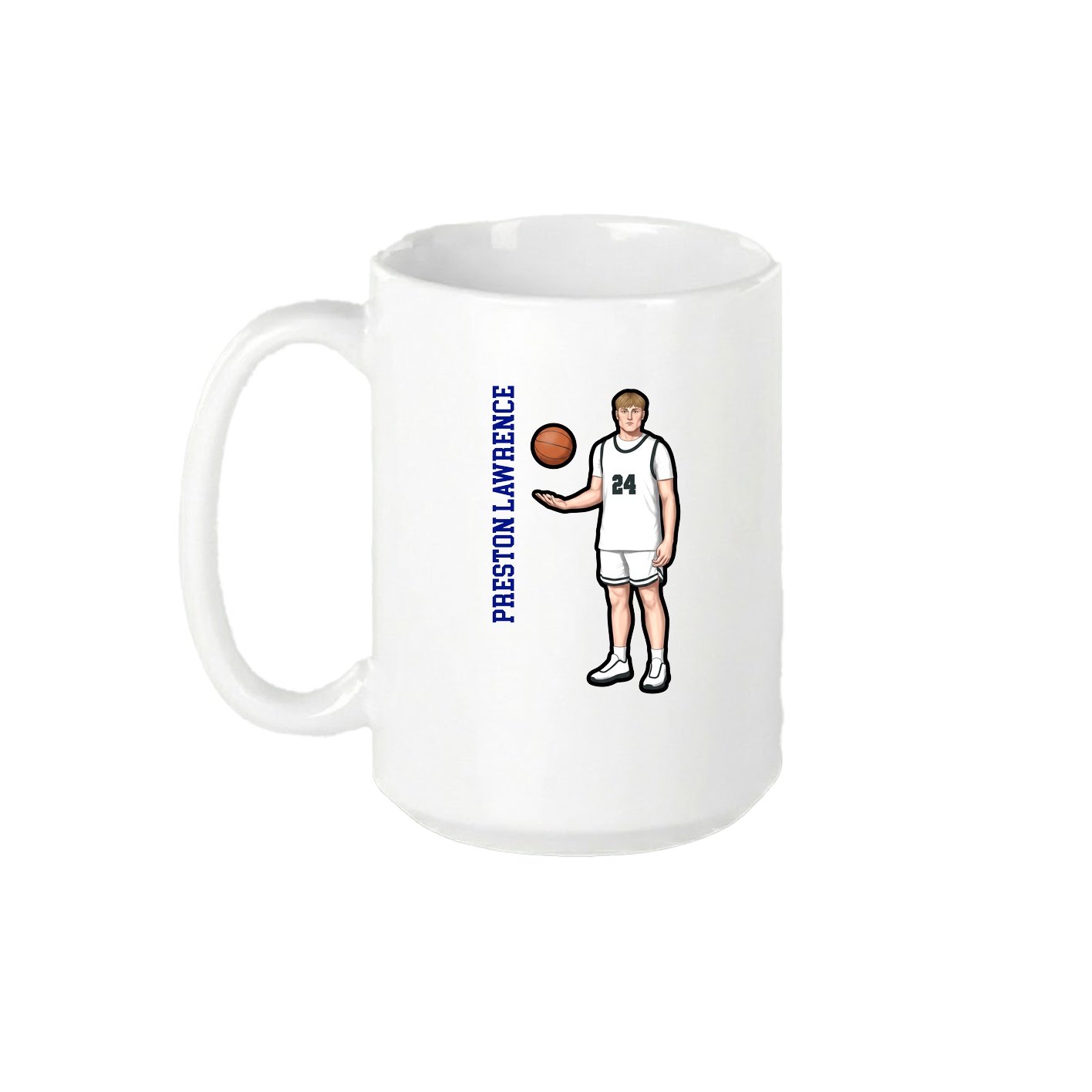 15oz Coffee Mug — Name Vertical in White