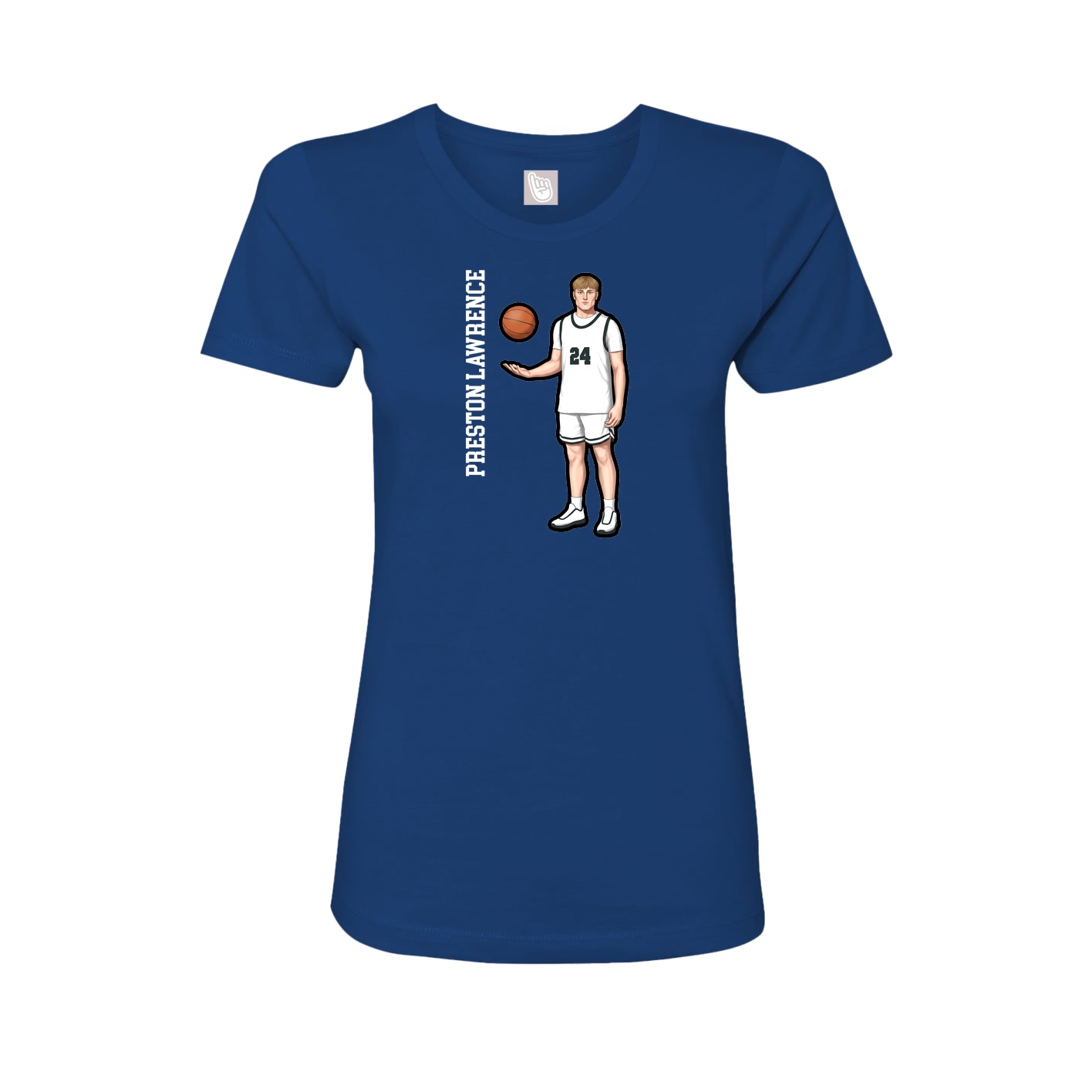 Womens Tee — Name Vertical in Royal