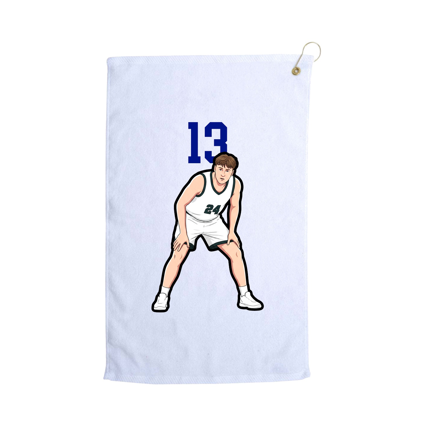 Golf Towel — Number Top in White
