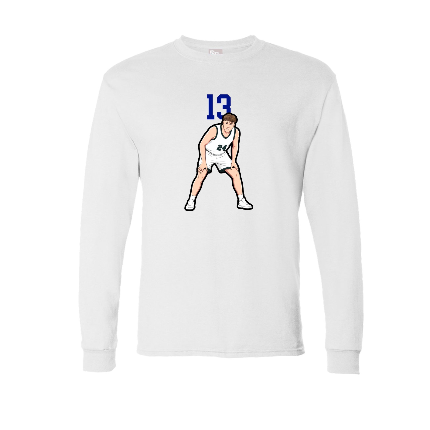 Long Sleeve Tee — Number Top in White