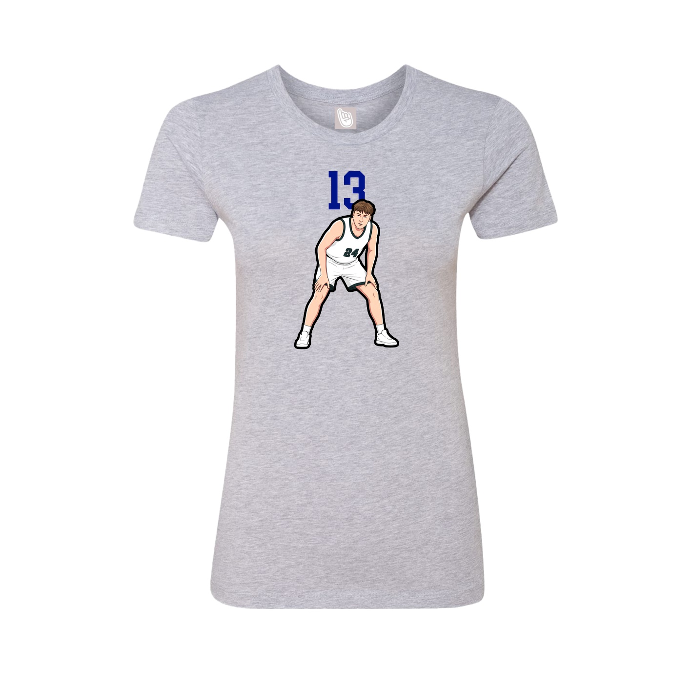 Fitted Women's Tee — Number Top in Grey
