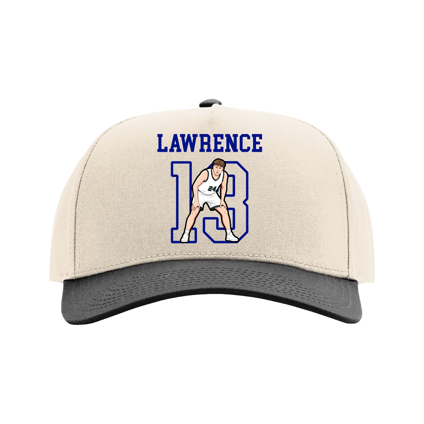 Full Fabric Five-Panel Champ Cap — Shirsey in Cream/Black