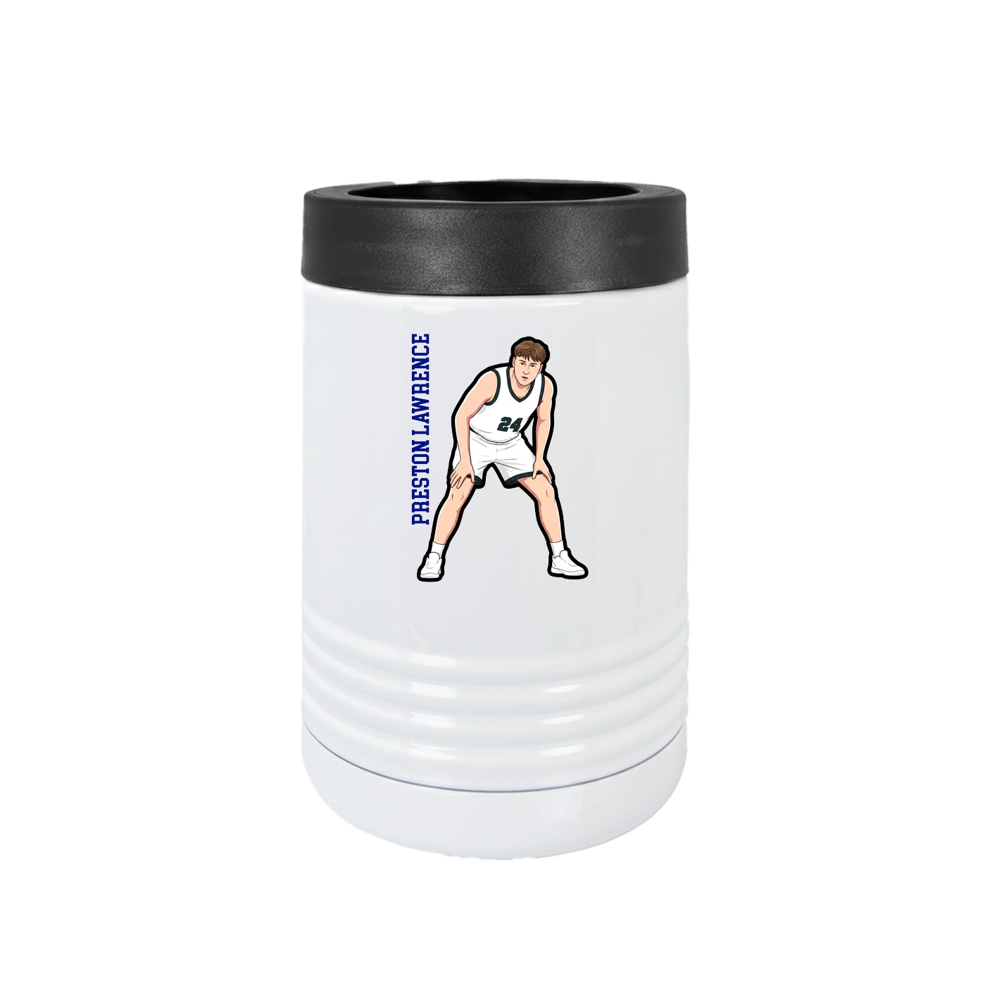 Beverage Holder — Name Vertical in White