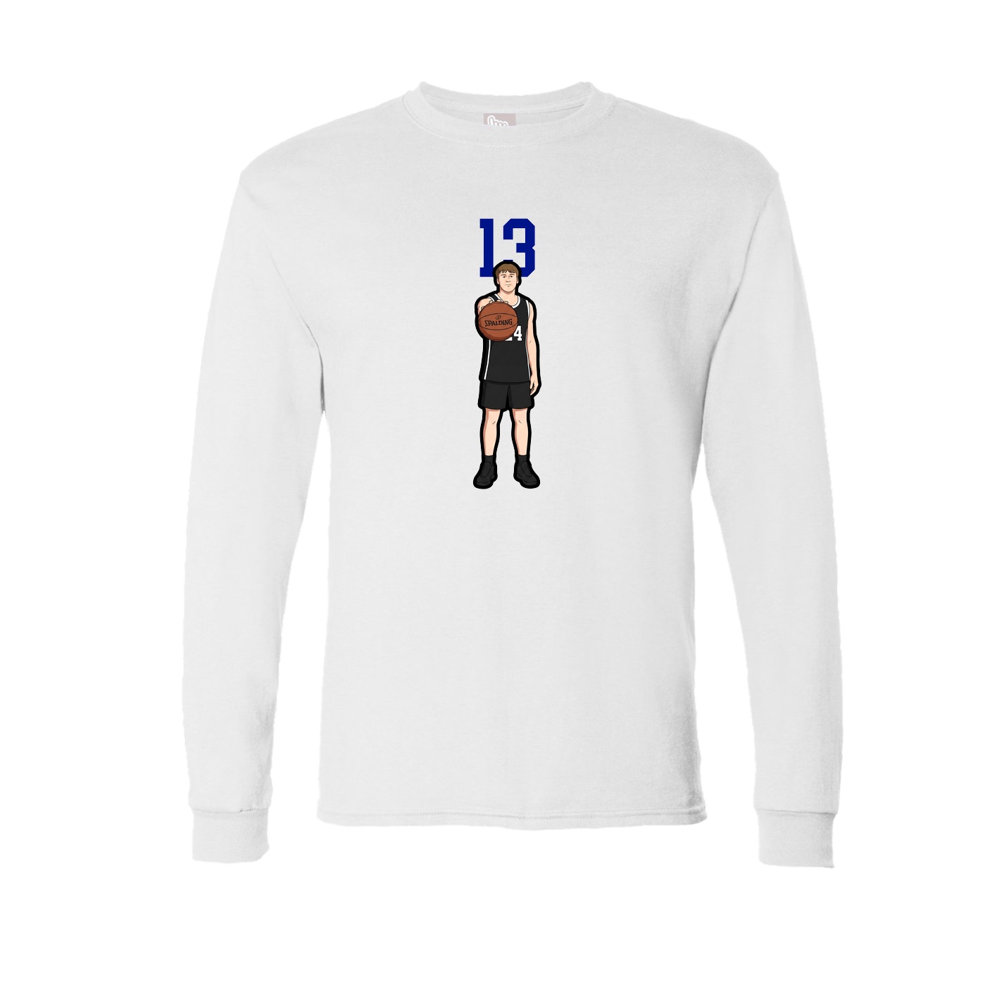 Long Sleeve Tee — Number Top in White