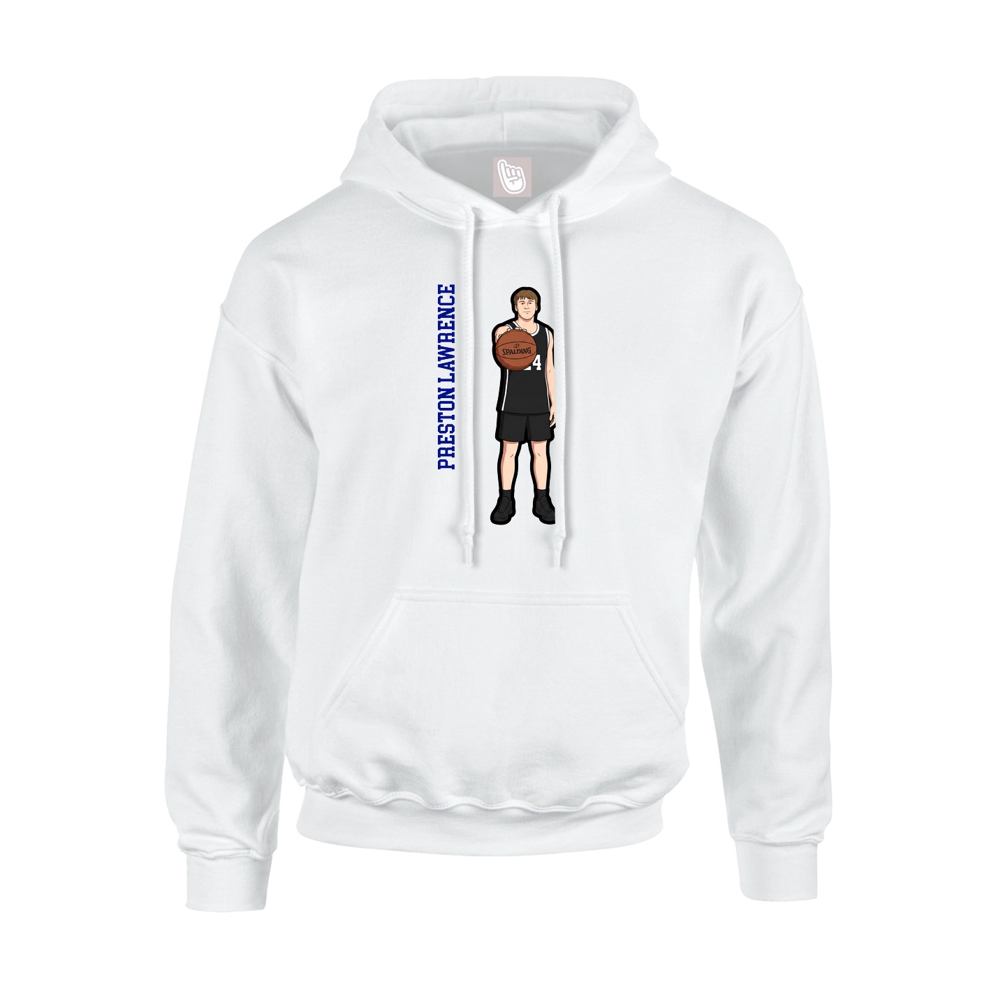 Hoodie — Name Vertical in White
