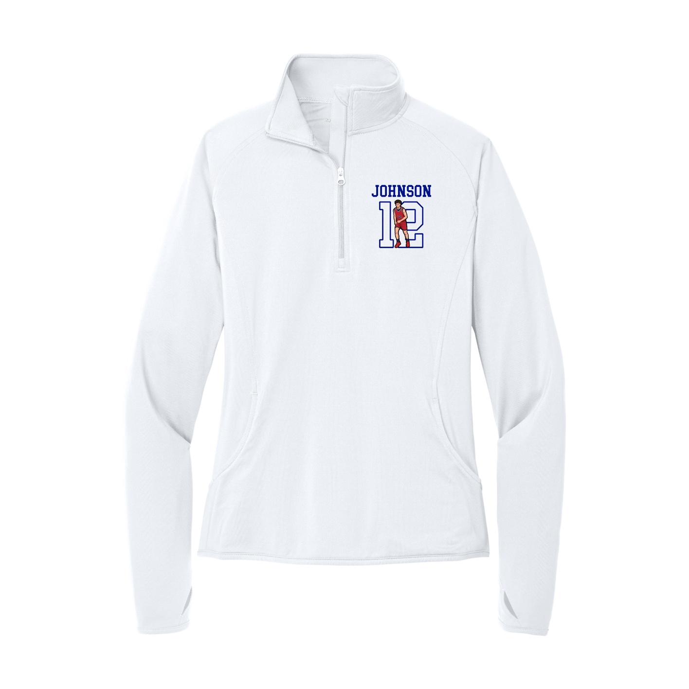 Women's Q-Zip Pullover — Shirsey in White