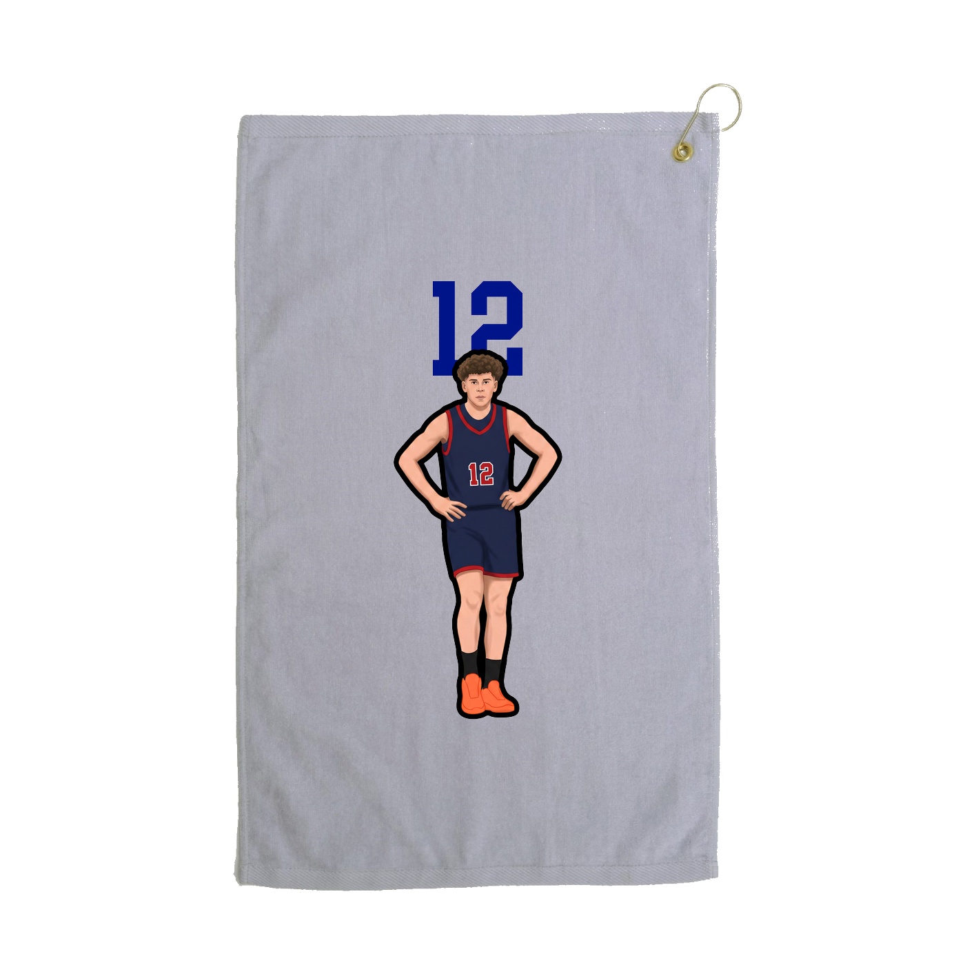 Golf Towel — Number Top in Grey