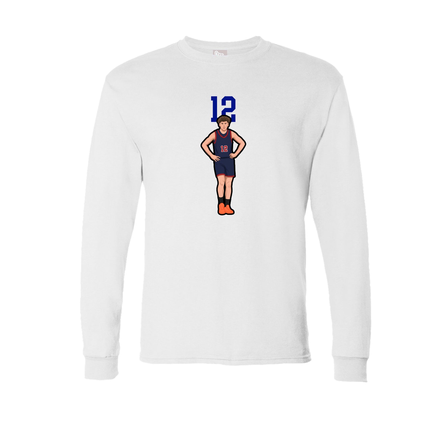 Long Sleeve Tee — Number Top in White