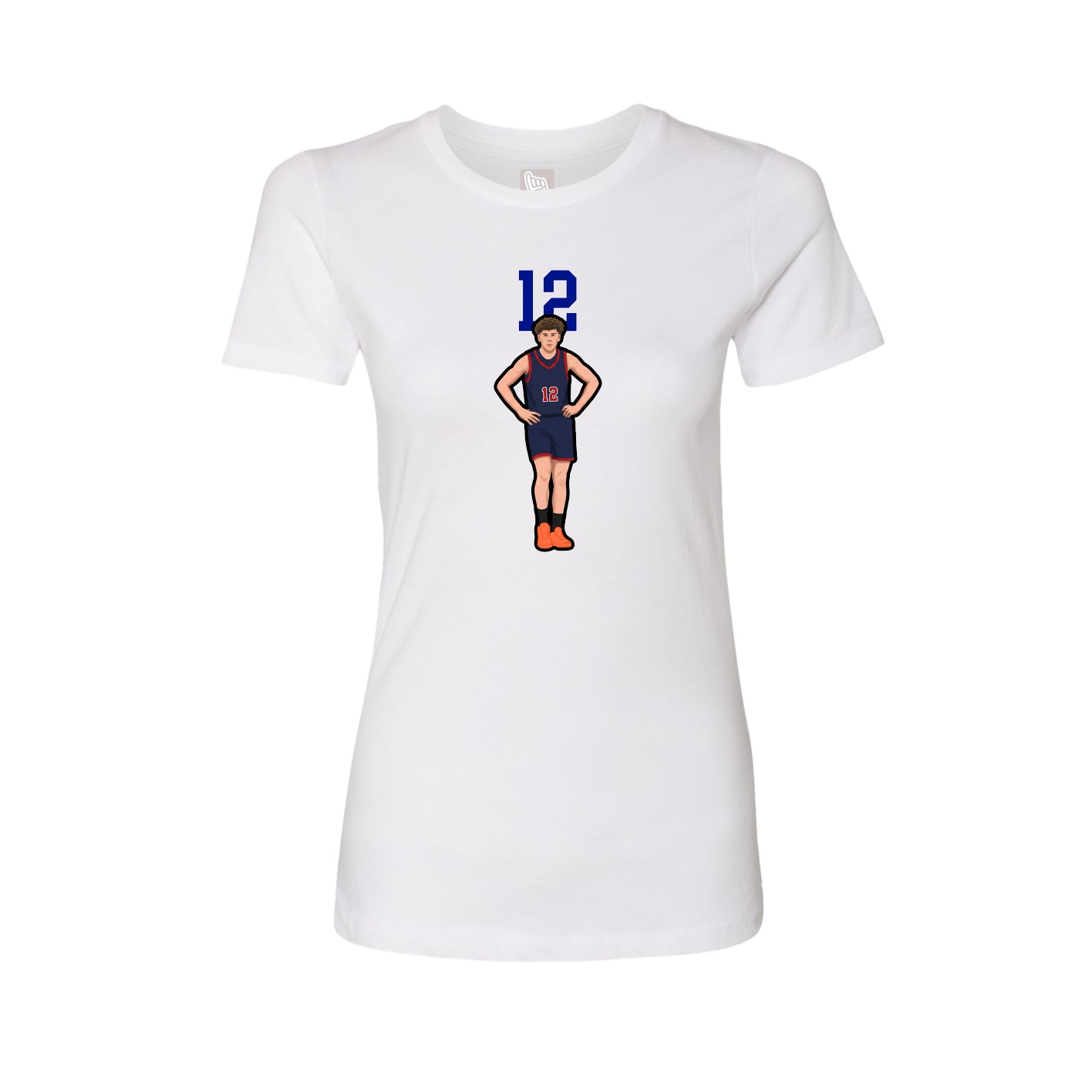 Fitted Women's Tee — Number Top in White