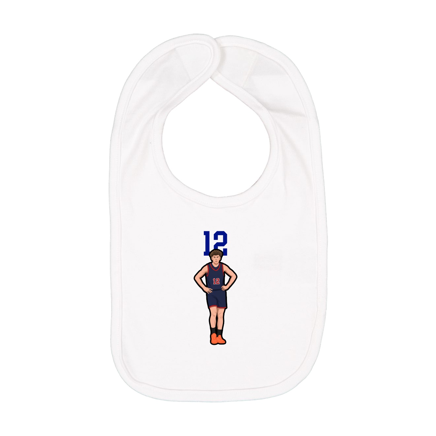 Infant Bib — Number Top in White