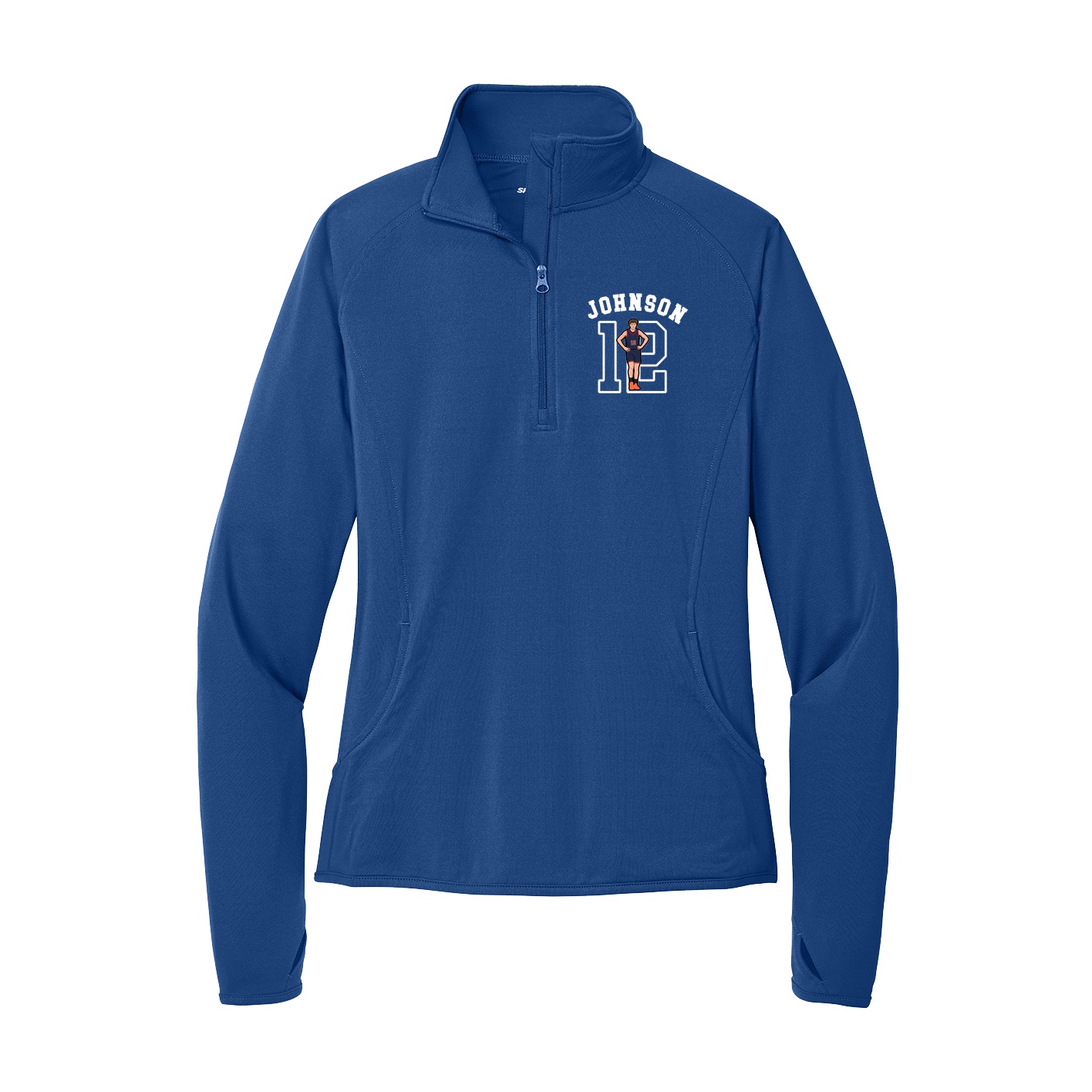 Women's Q-Zip Pullover — Shirsey Arch in Royal