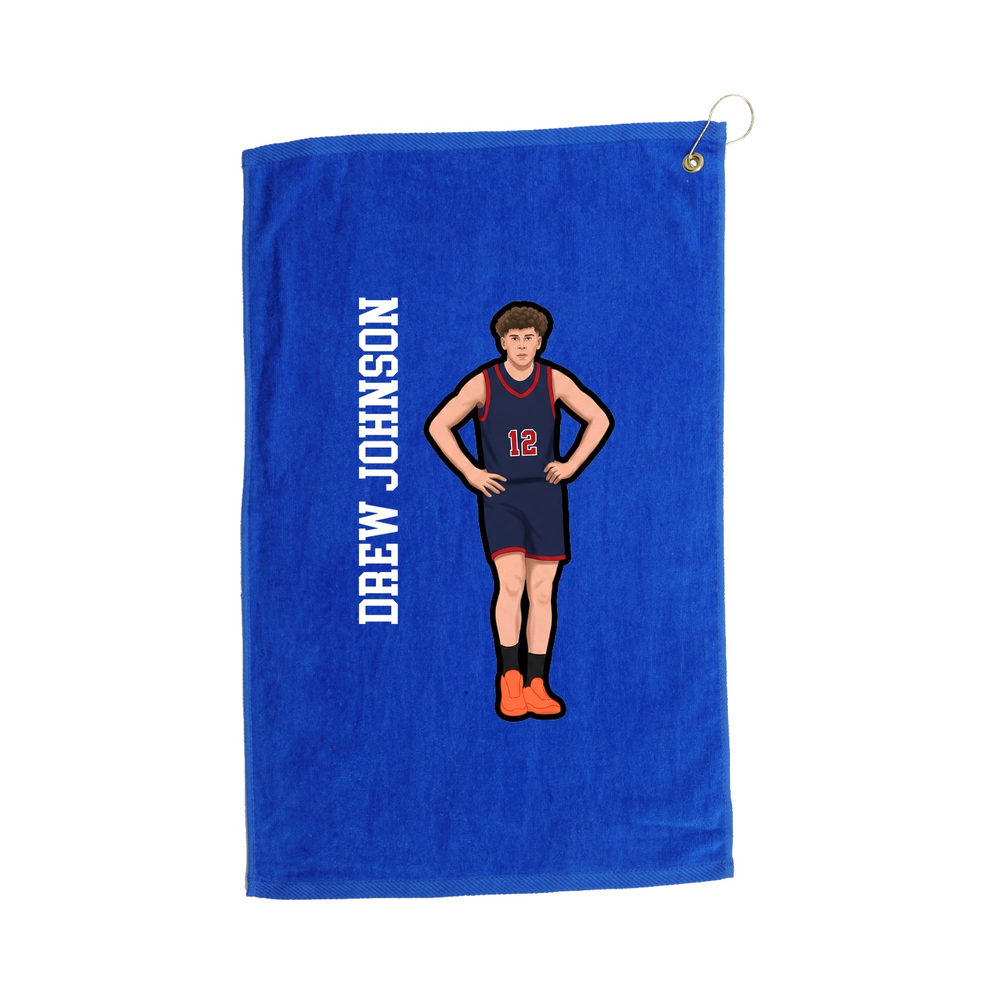 Golf Towel — Name Vertical in Royal