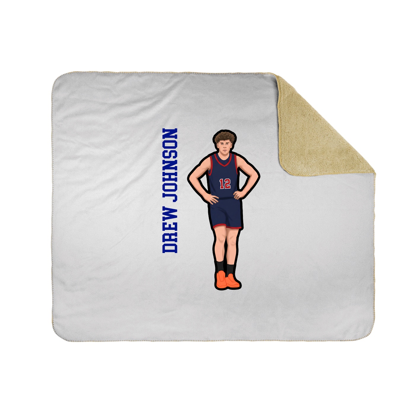 Throw Blanket — Name Vertical in White