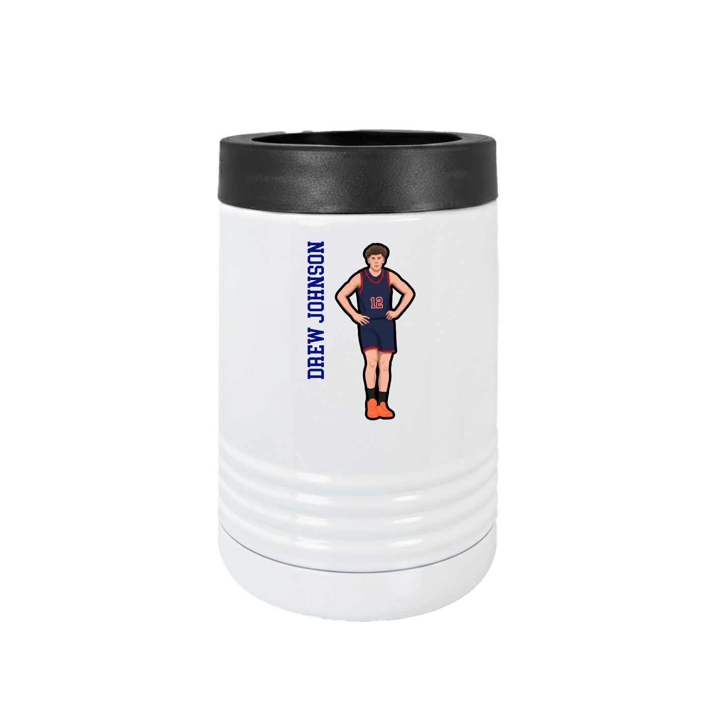 Beverage Holder — Name Vertical in White