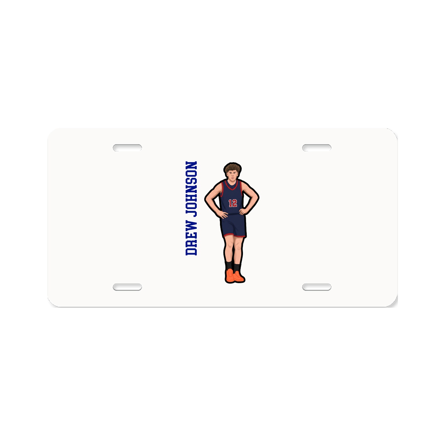 License Plate — Name Vertical in Classic