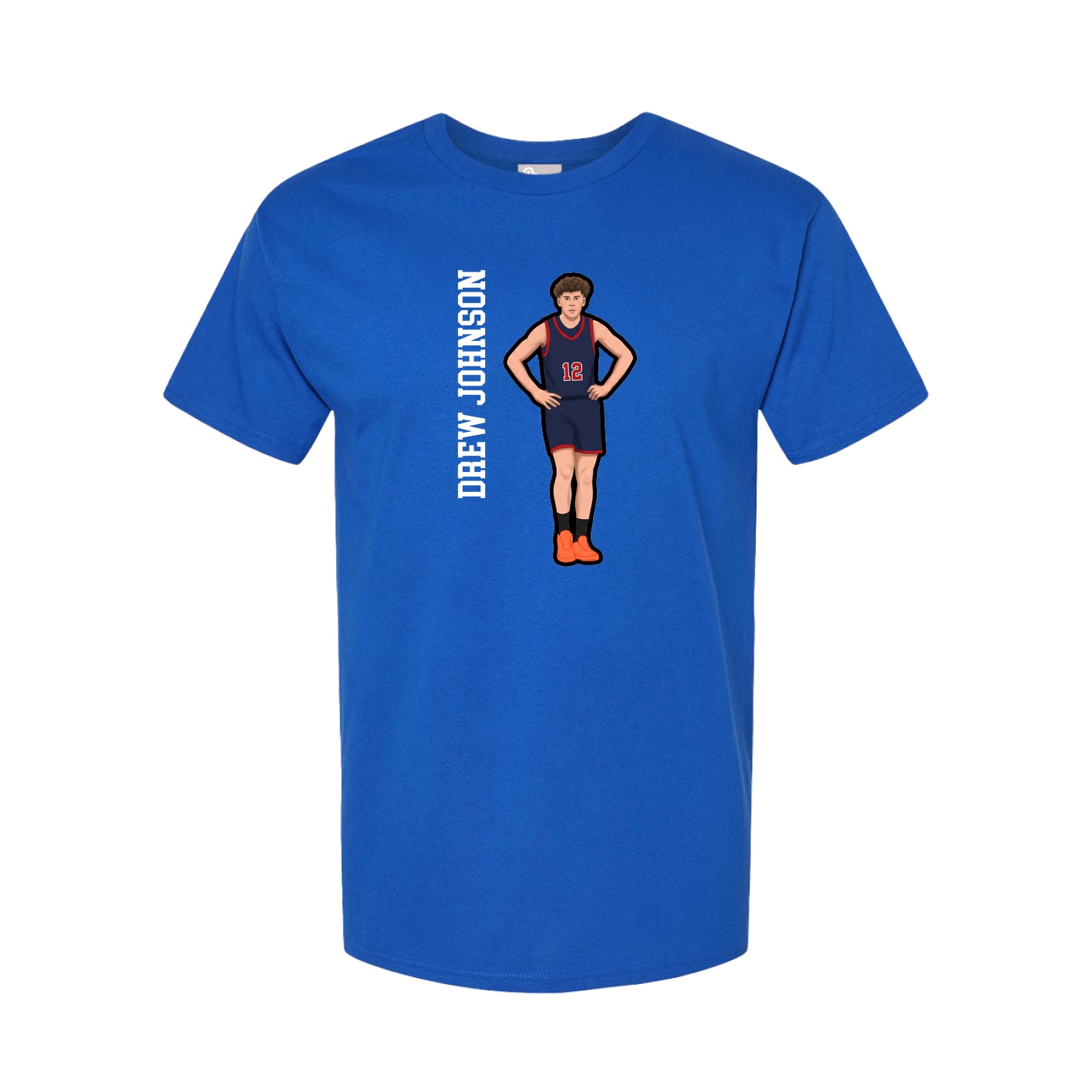 Youth Tee — Name Vertical in Royal