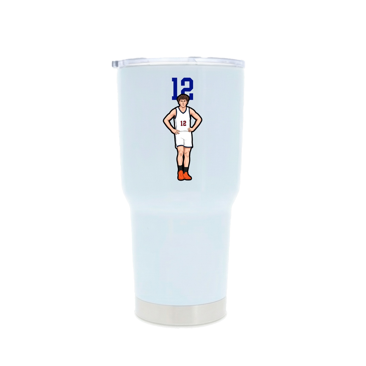 30oz Stainless Steel Tumbler — Number Top in White