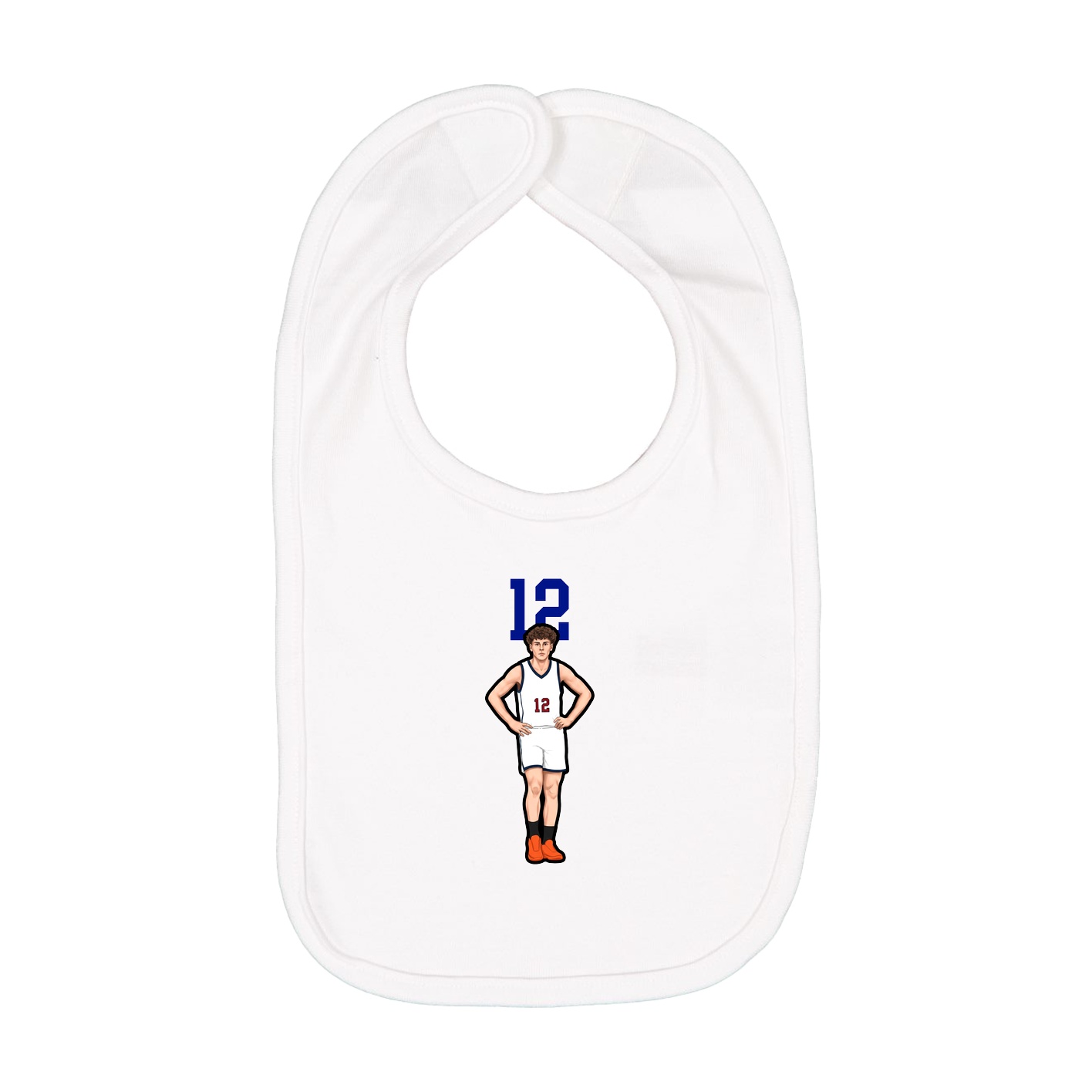 Infant Bib — Number Top in White