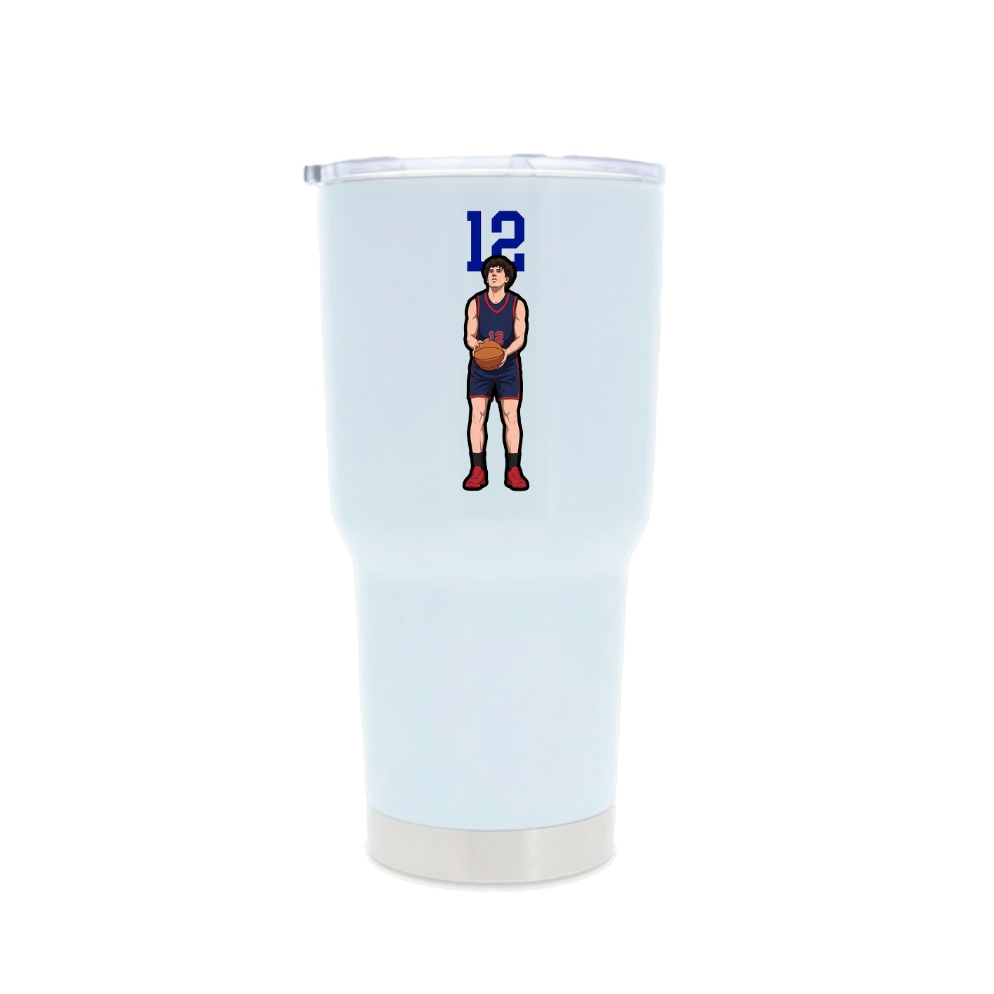 30oz Stainless Steel Tumbler — Number Top in White