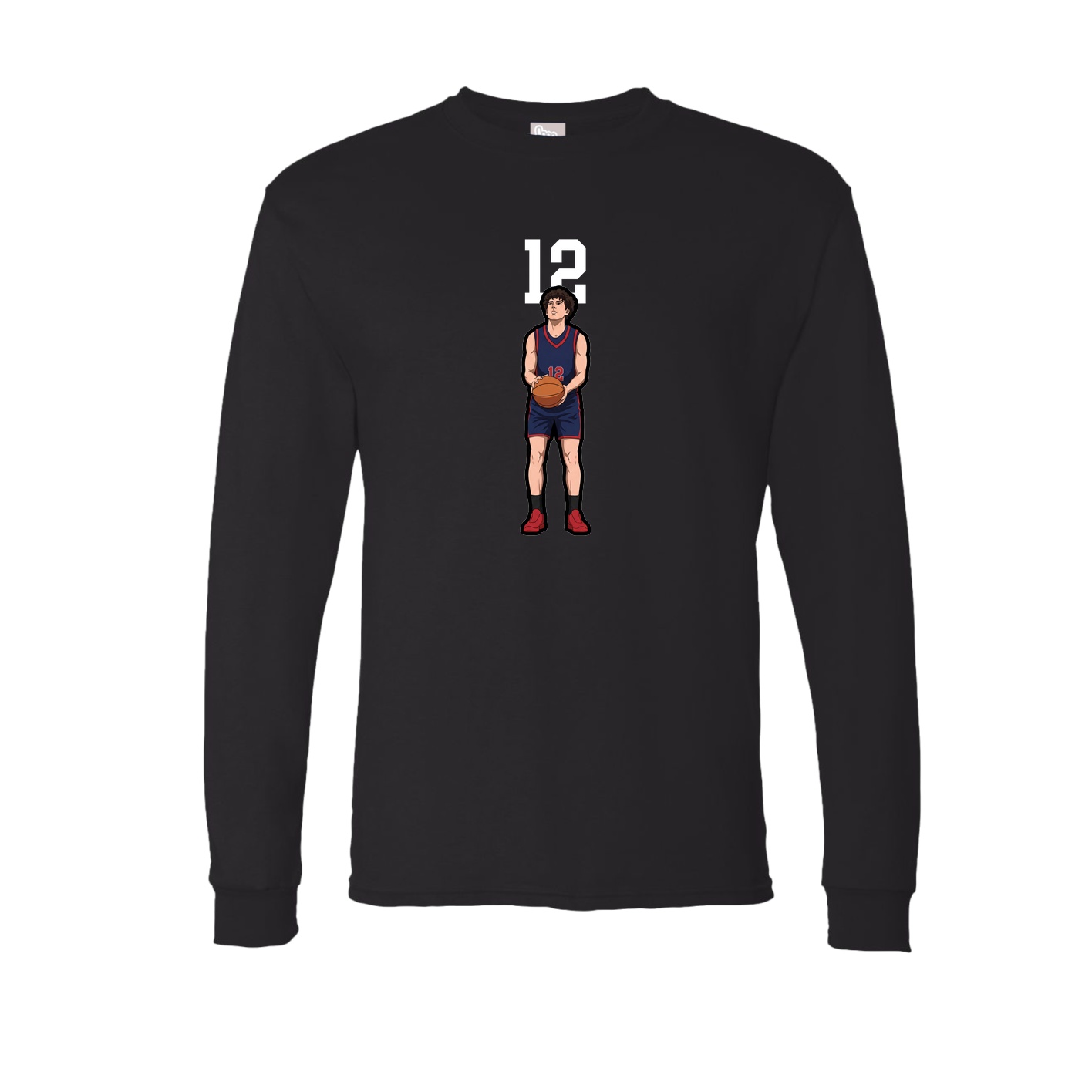 Long Sleeve Tee — Number Top in Black