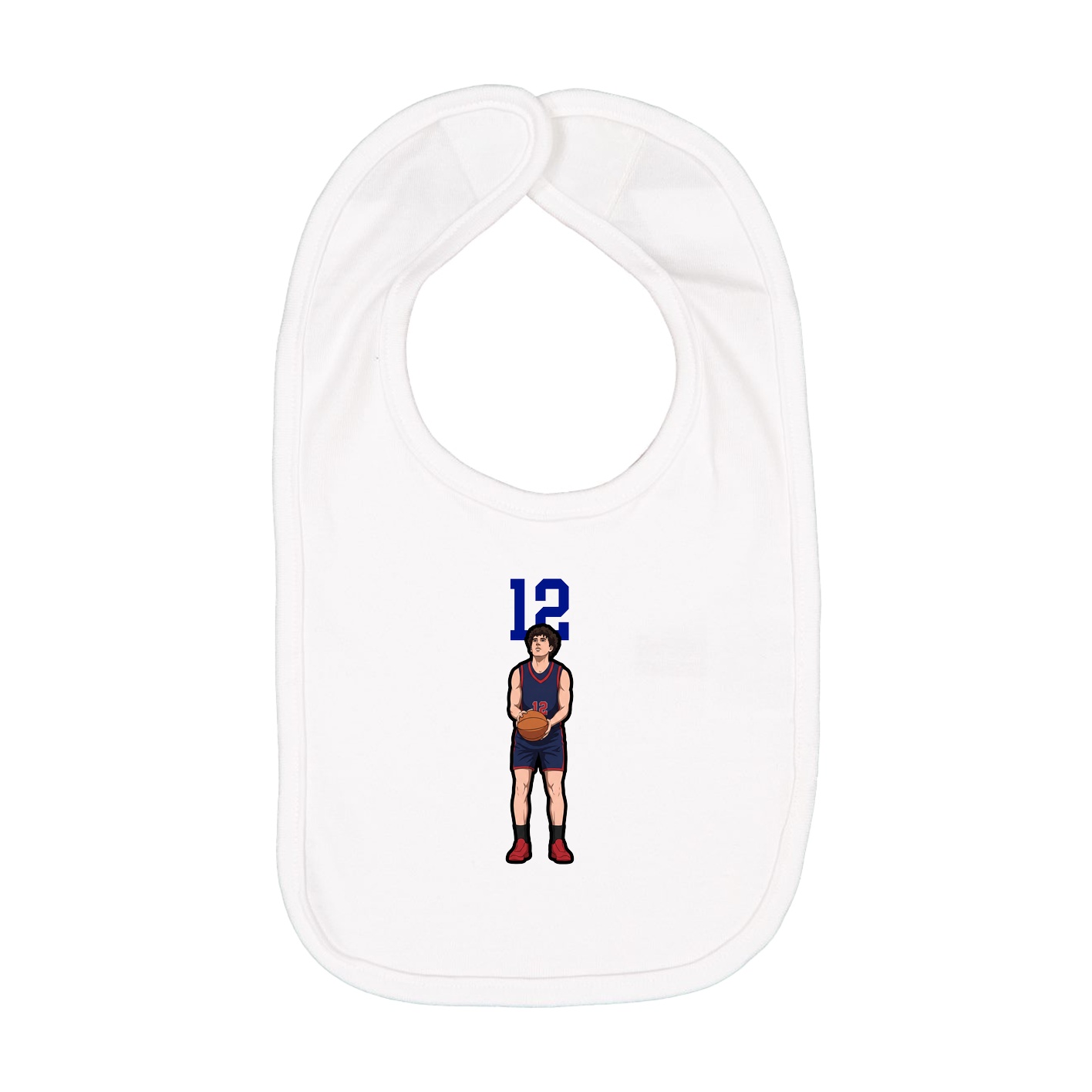 Infant Bib — Number Top in White