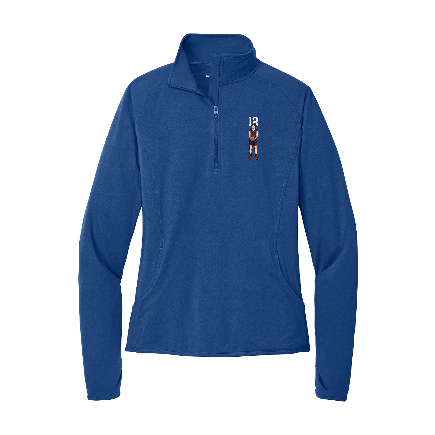 Women's Q-Zip Pullover — Number Top in Royal