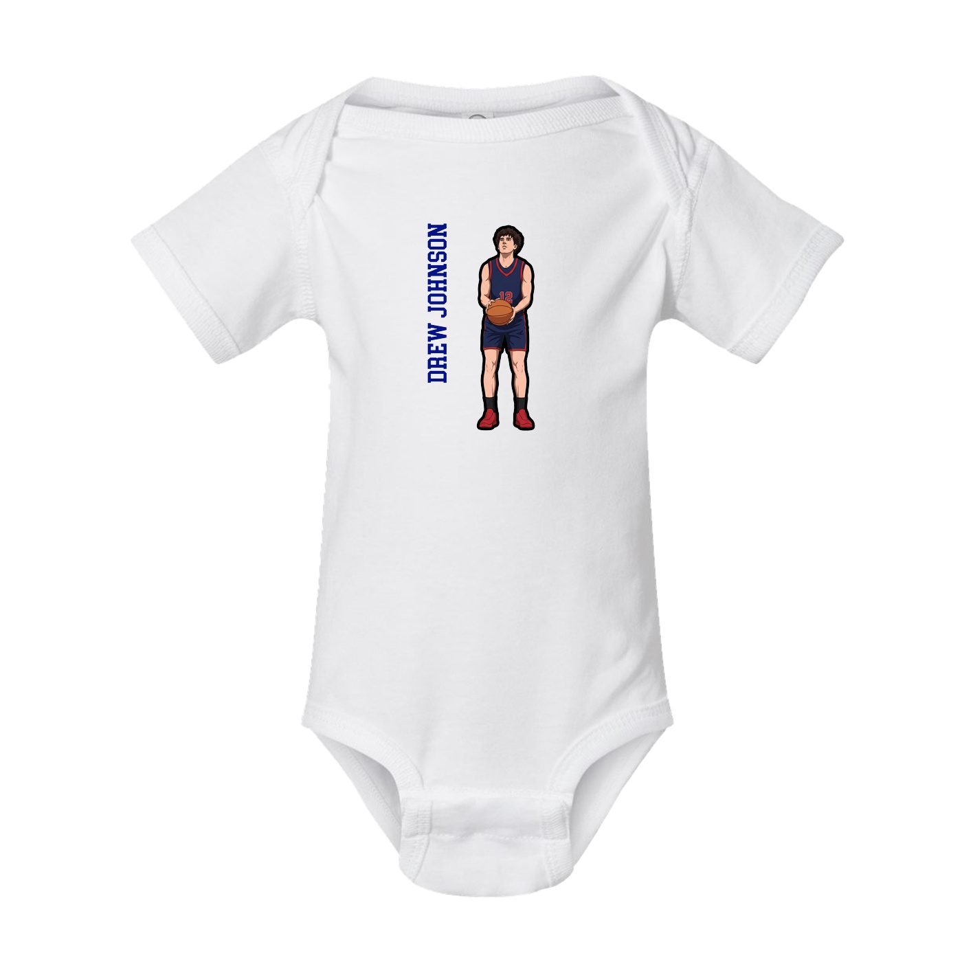 Baby Onesie — Name Vertical in White