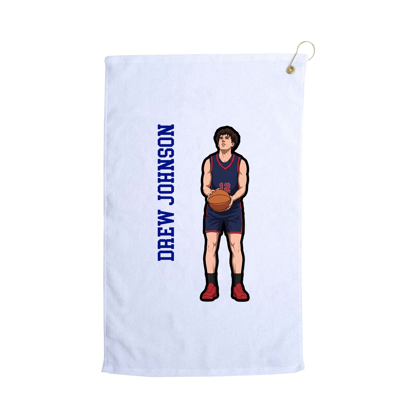 Golf Towel — Name Vertical in White