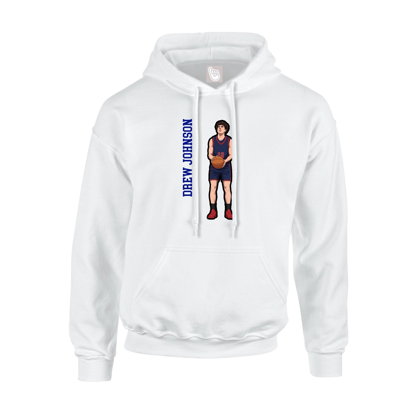 Youth Hoodie — Name Vertical in White