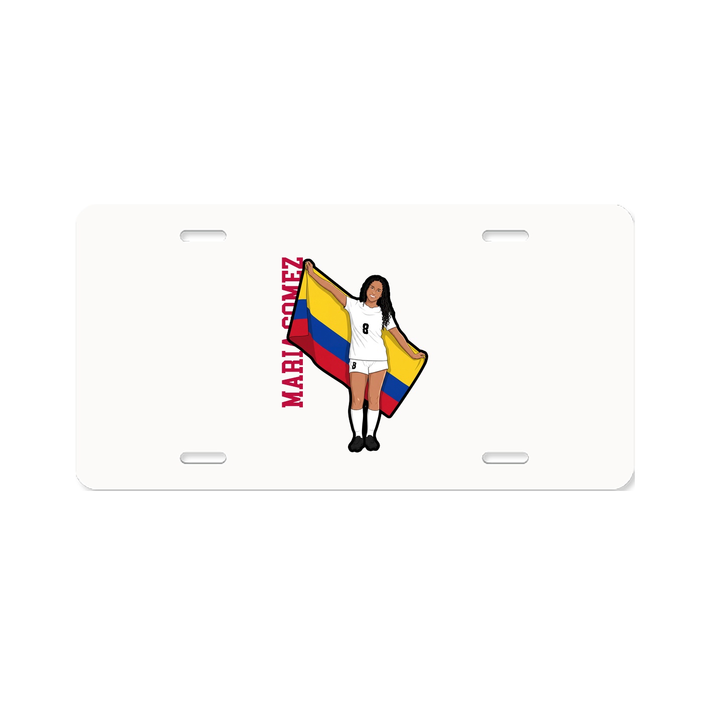 License Plate — Name Vertical in Classic