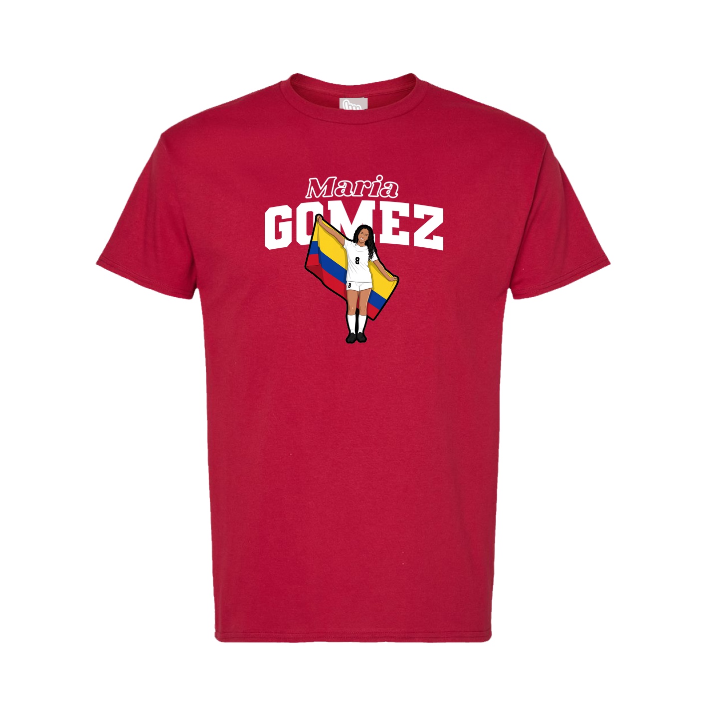 Tee — Name Arch in Crimson