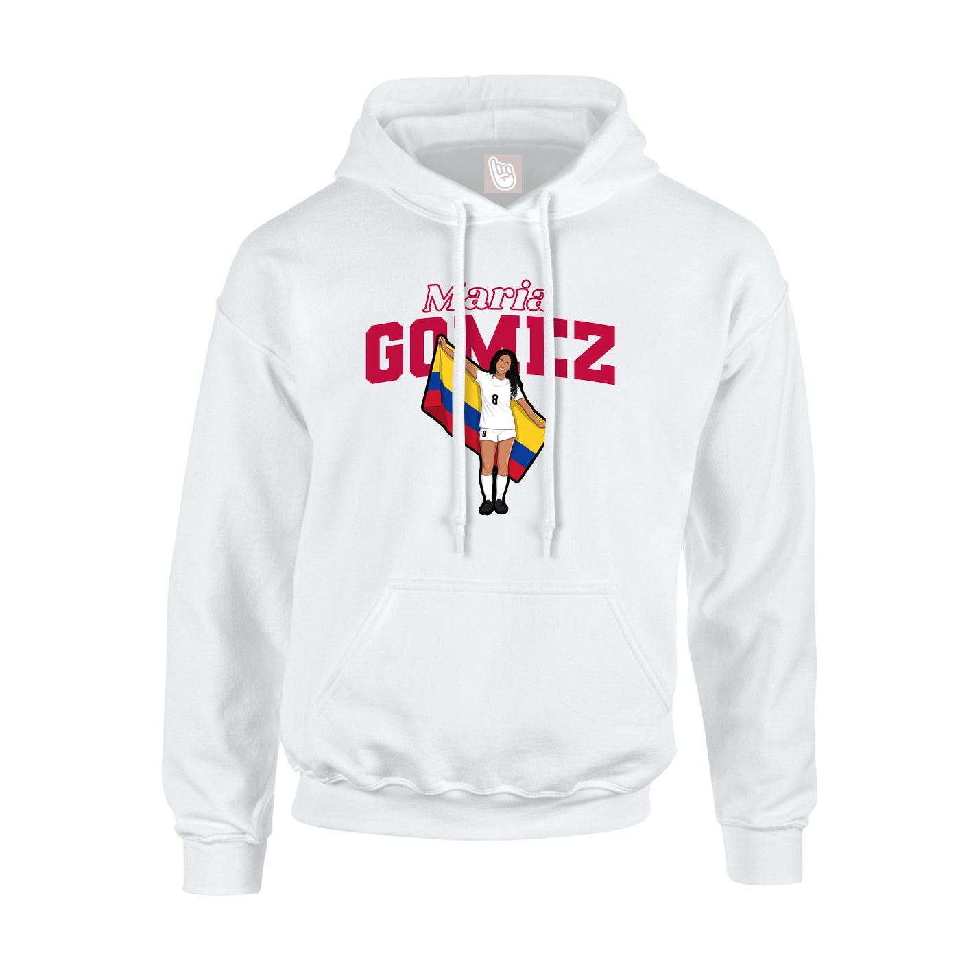 Hoodie — Name Arch in White