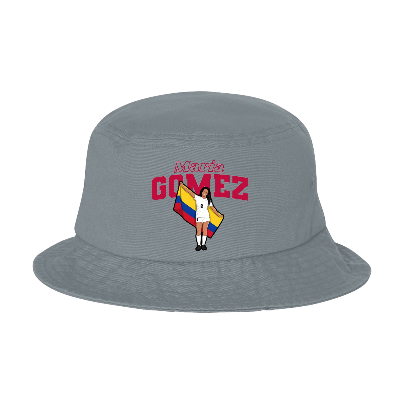 Bucket Cap — Name Arch in Grey