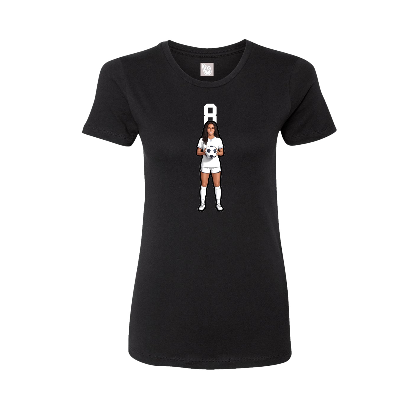 Fitted Women's Tee — Number Top in Black