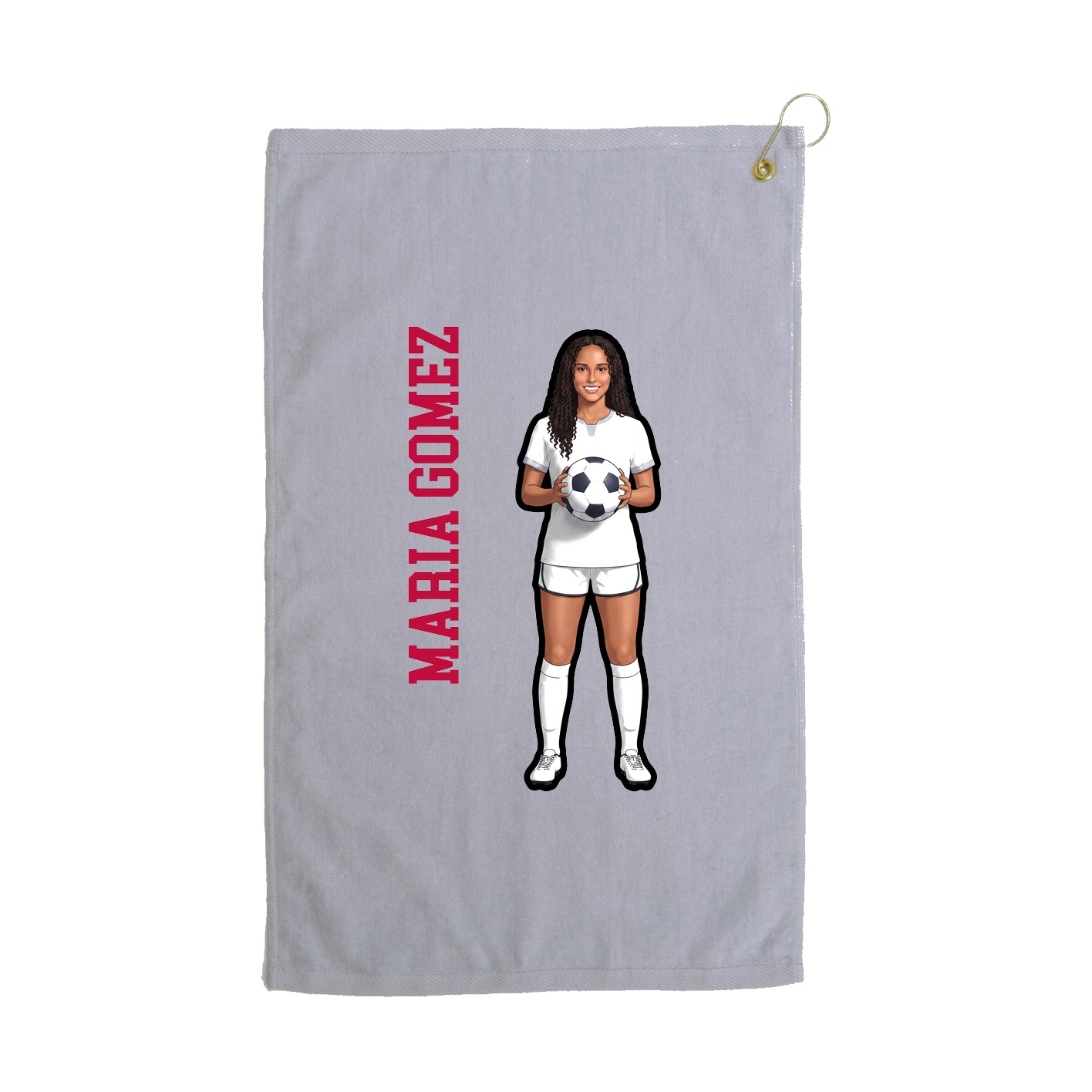 Golf Towel — Name Vertical in Grey