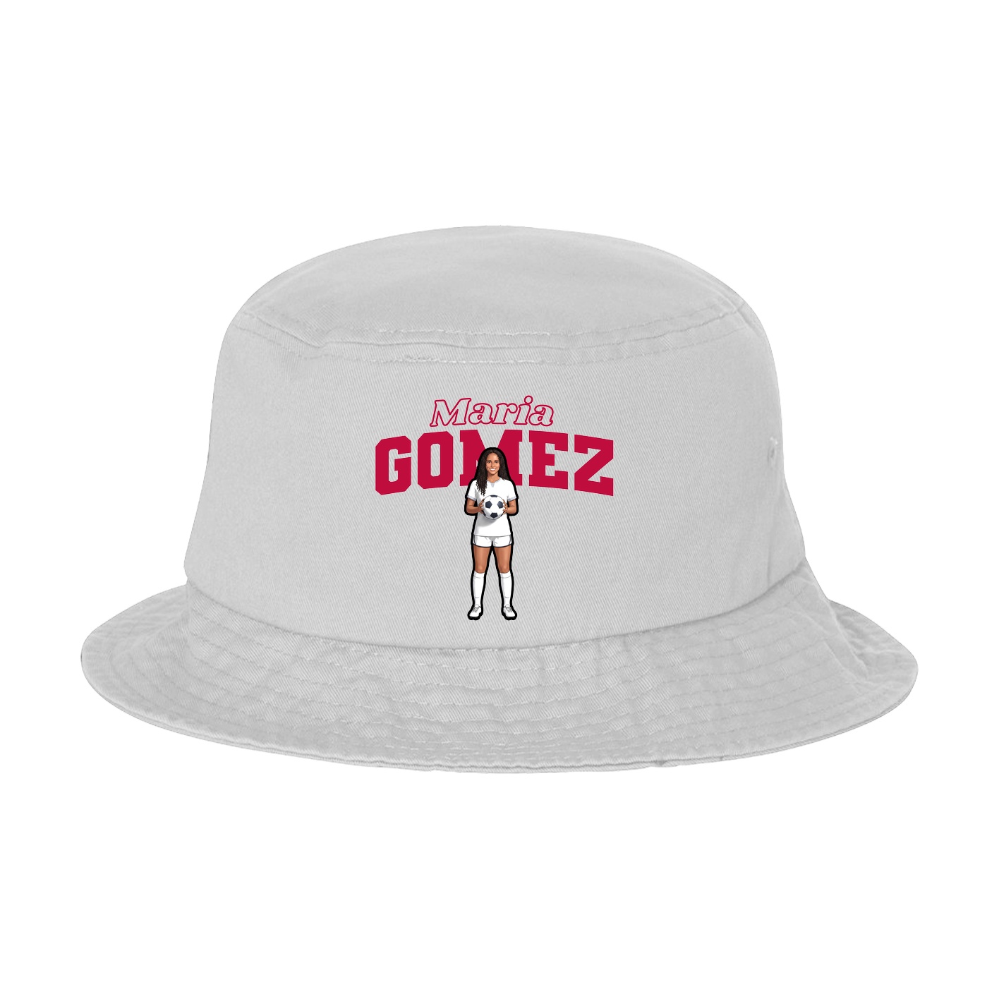 Bucket Cap — Name Arch in White