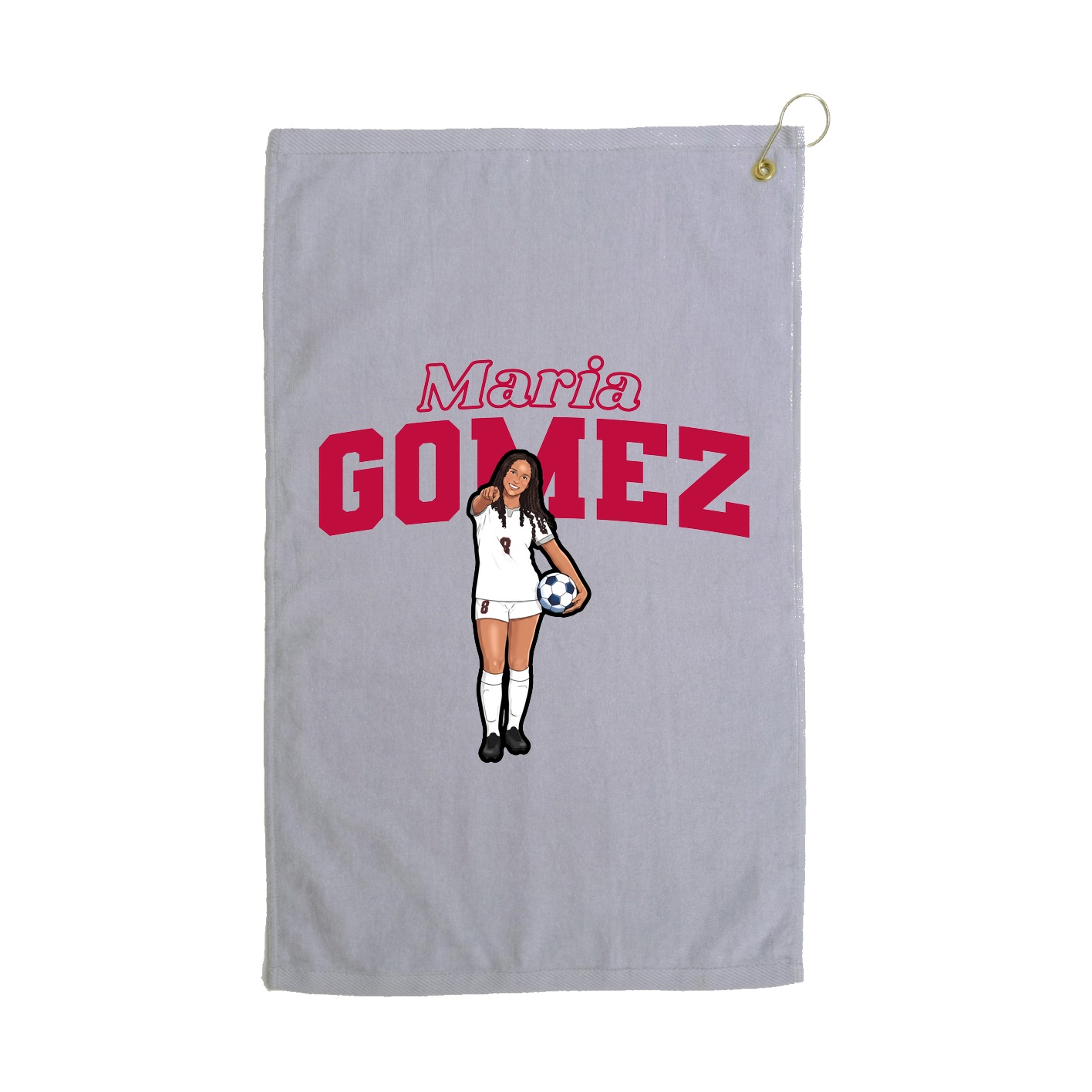Golf Towel — Name Arch in Grey