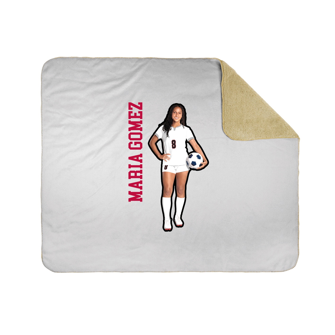 Throw Blanket — Name Vertical in White