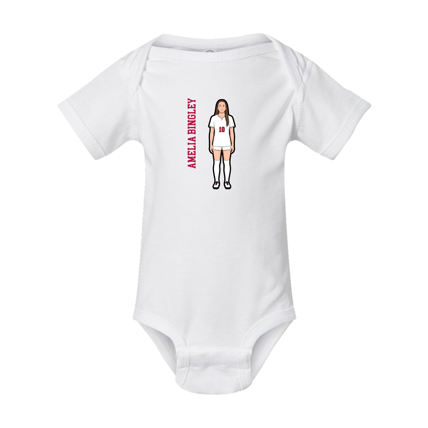 Baby Onesie — Name Vertical in White