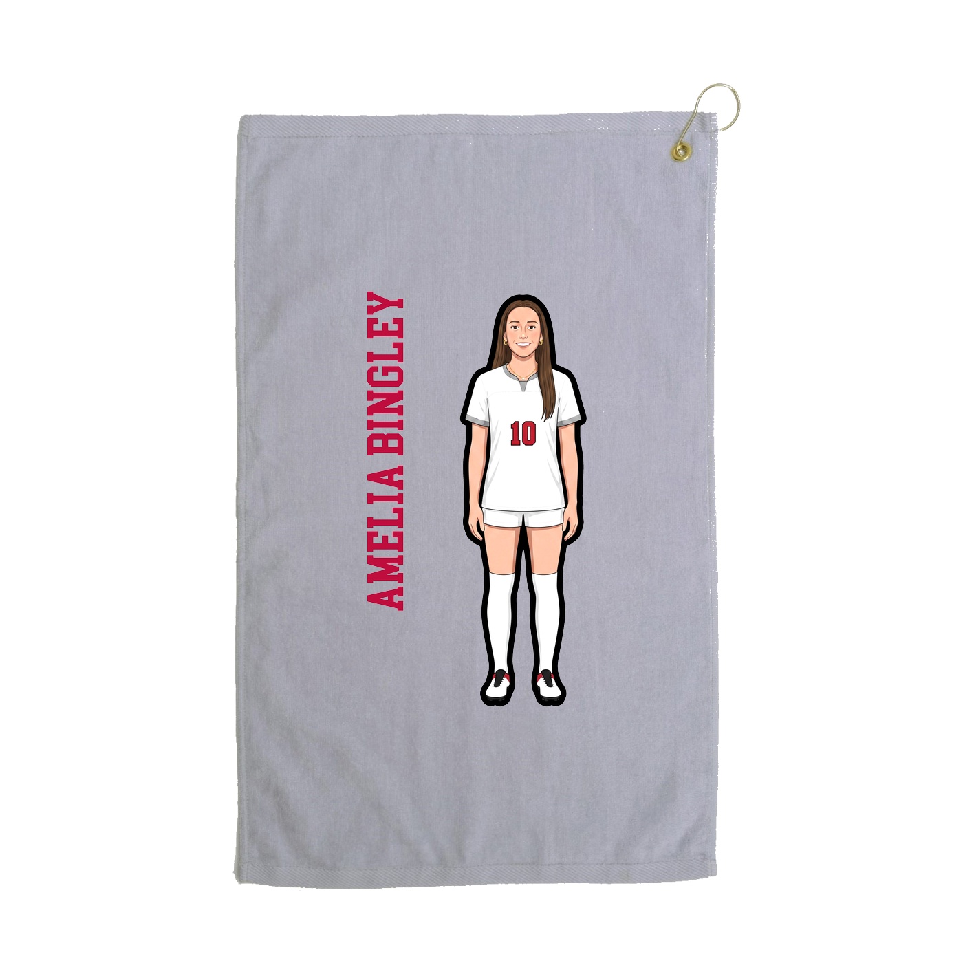 Golf Towel — Name Vertical in Grey