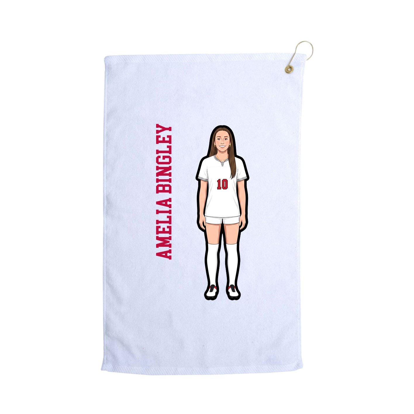 Golf Towel — Name Vertical in White