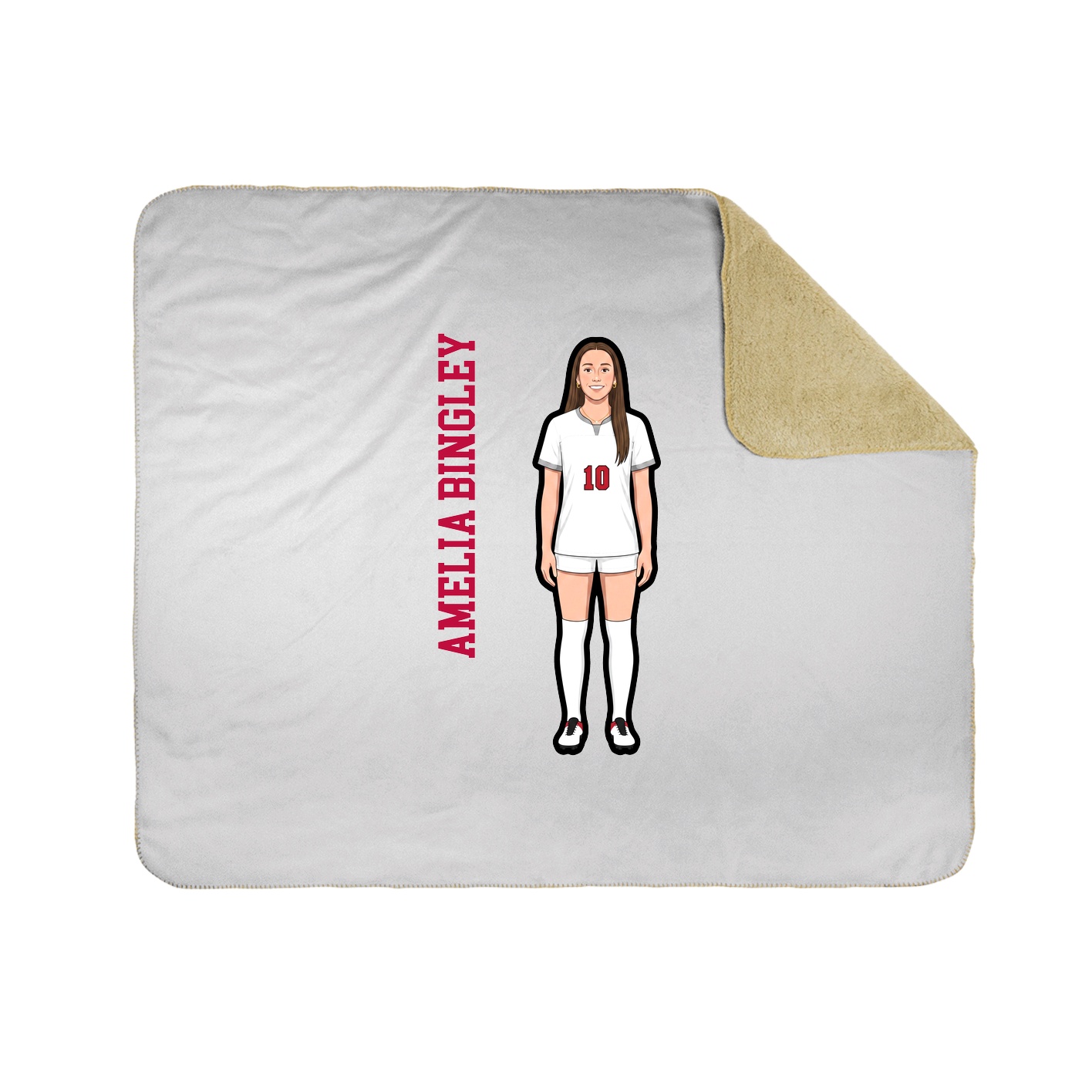 Throw Blanket — Name Vertical in White