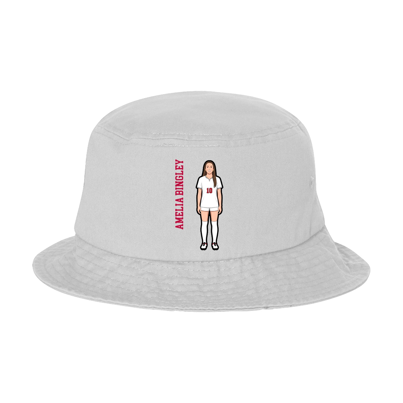 Bucket Cap — Name Vertical in White