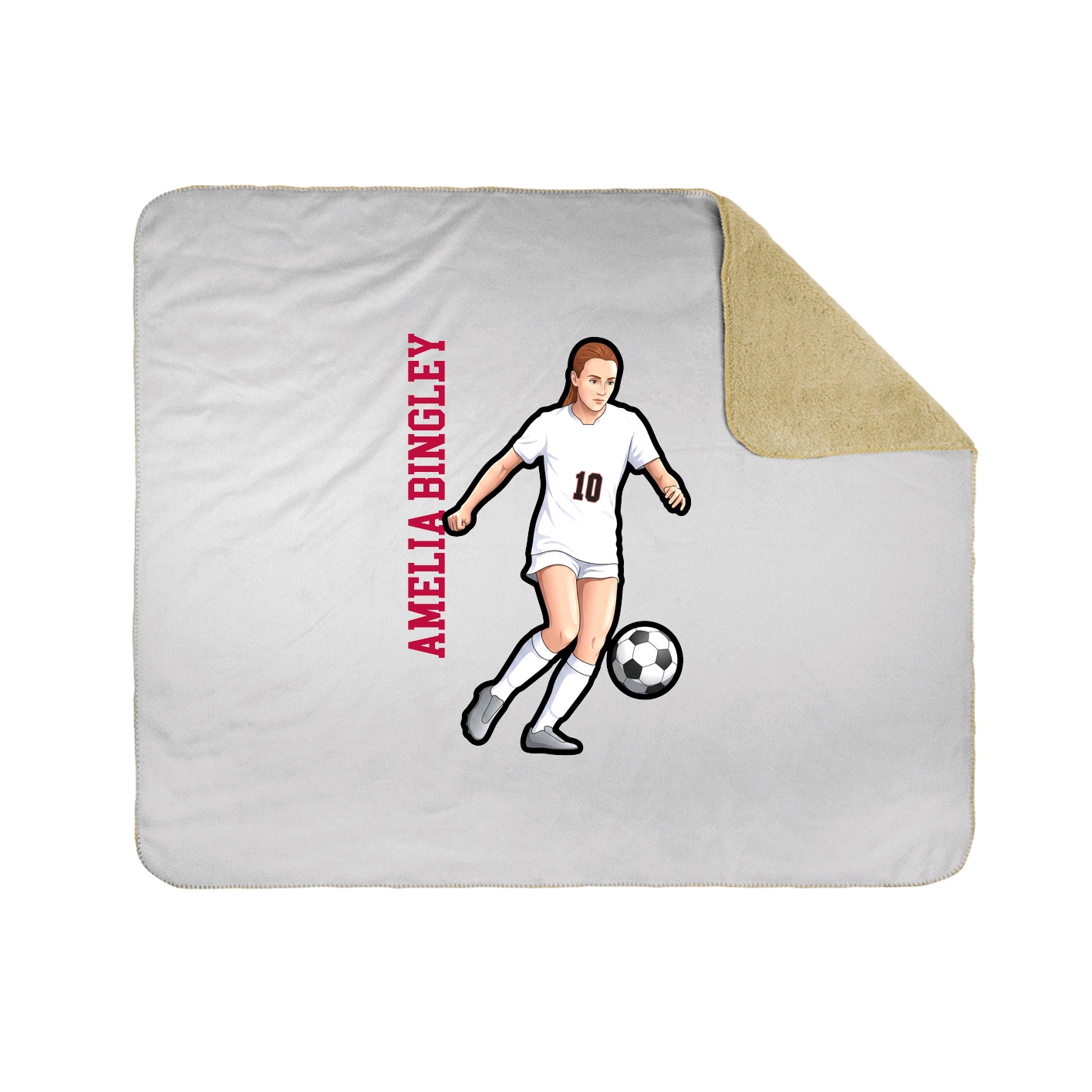 Throw Blanket — Name Vertical in White