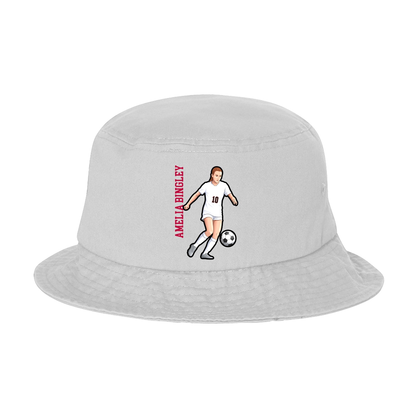 Bucket Cap — Name Vertical in White