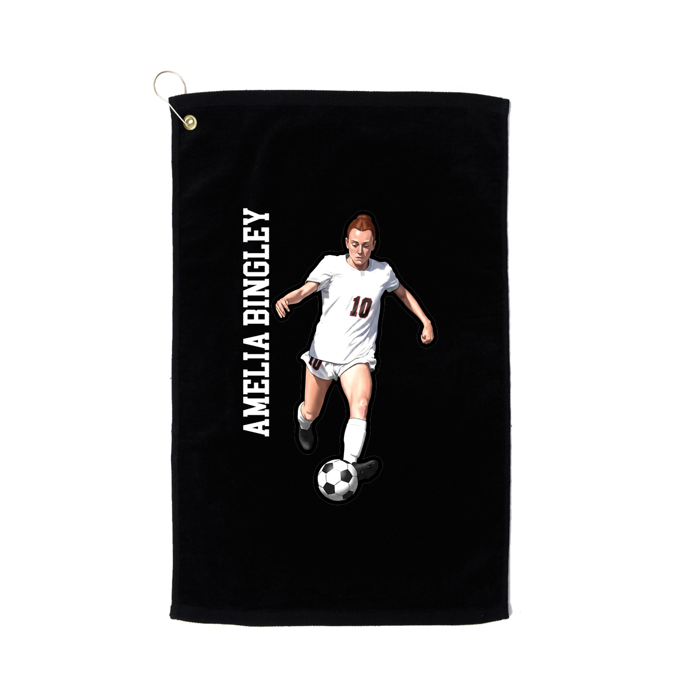 Golf Towel — Name Vertical in Black