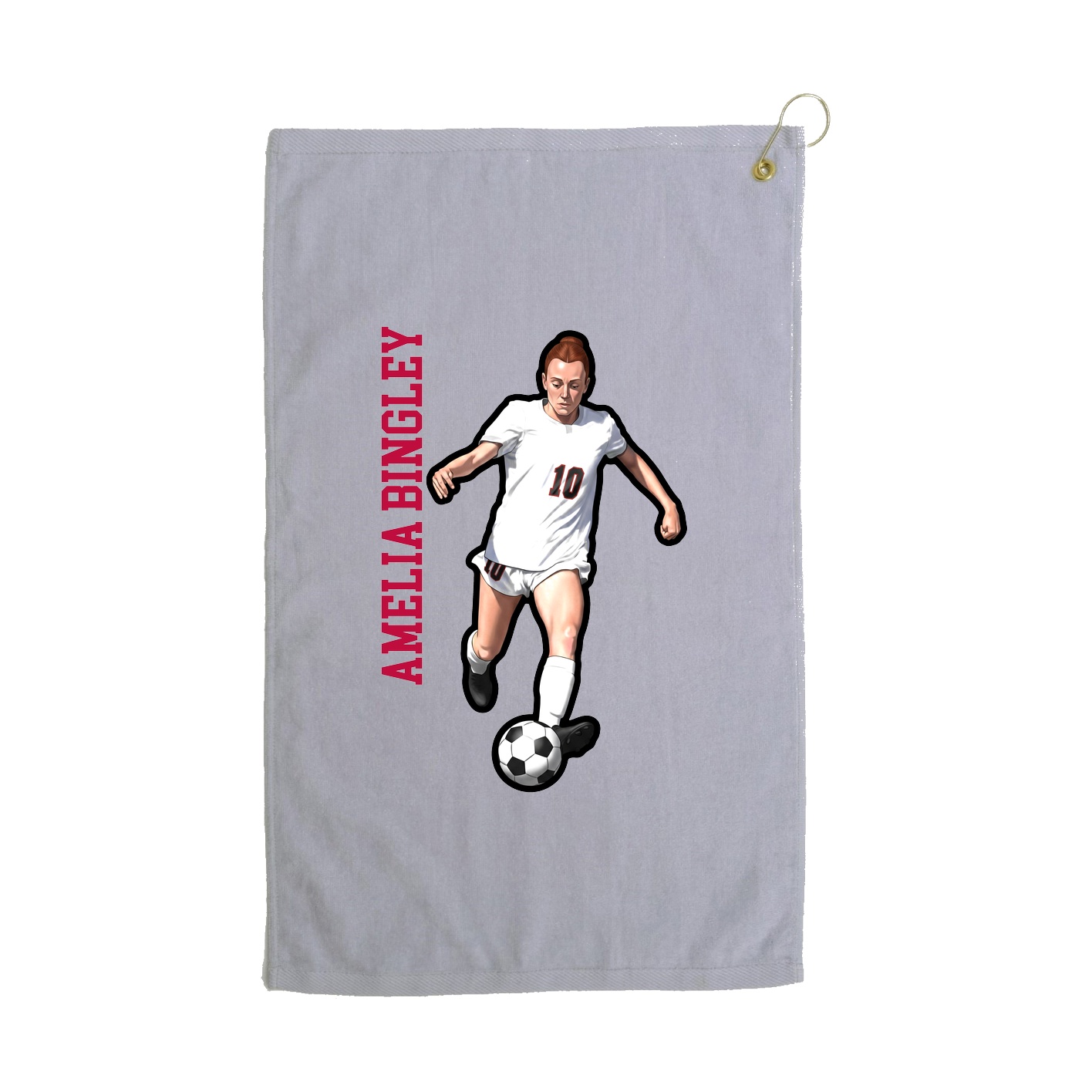Golf Towel — Name Vertical in Grey
