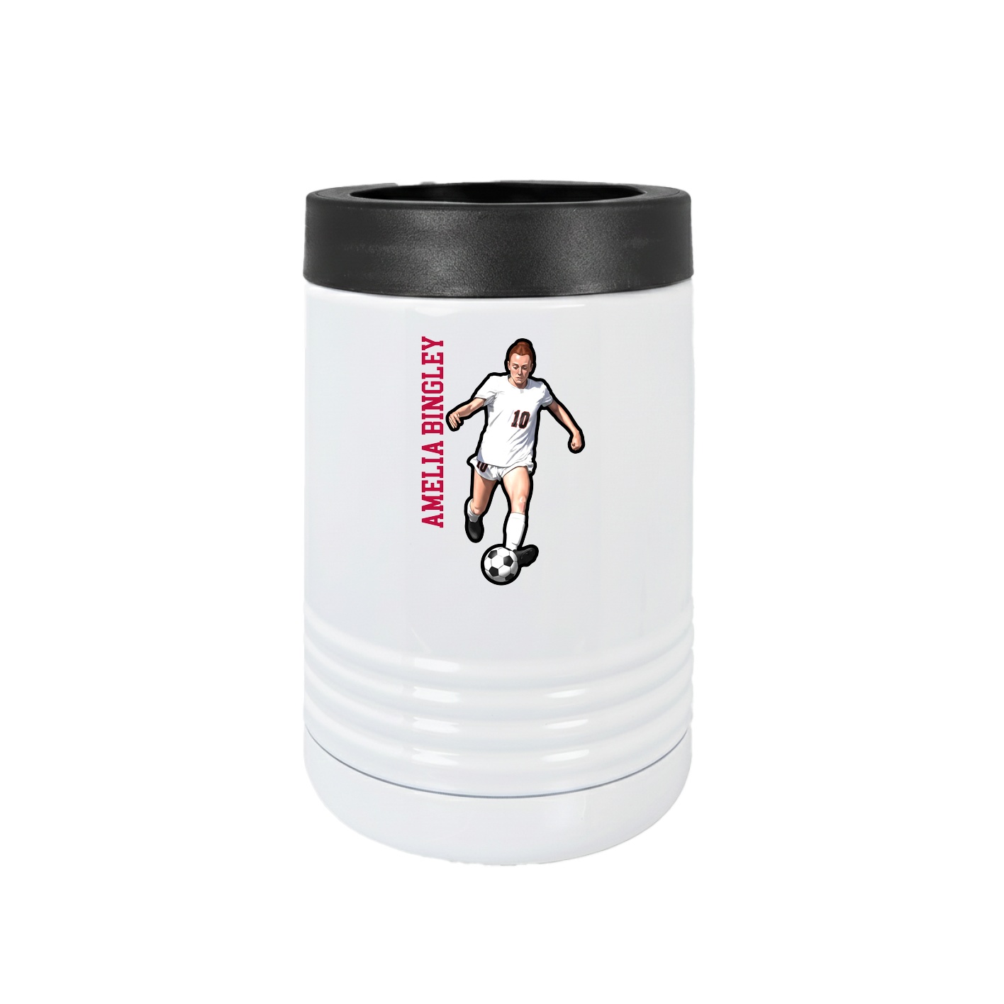 Beverage Holder — Name Vertical in White