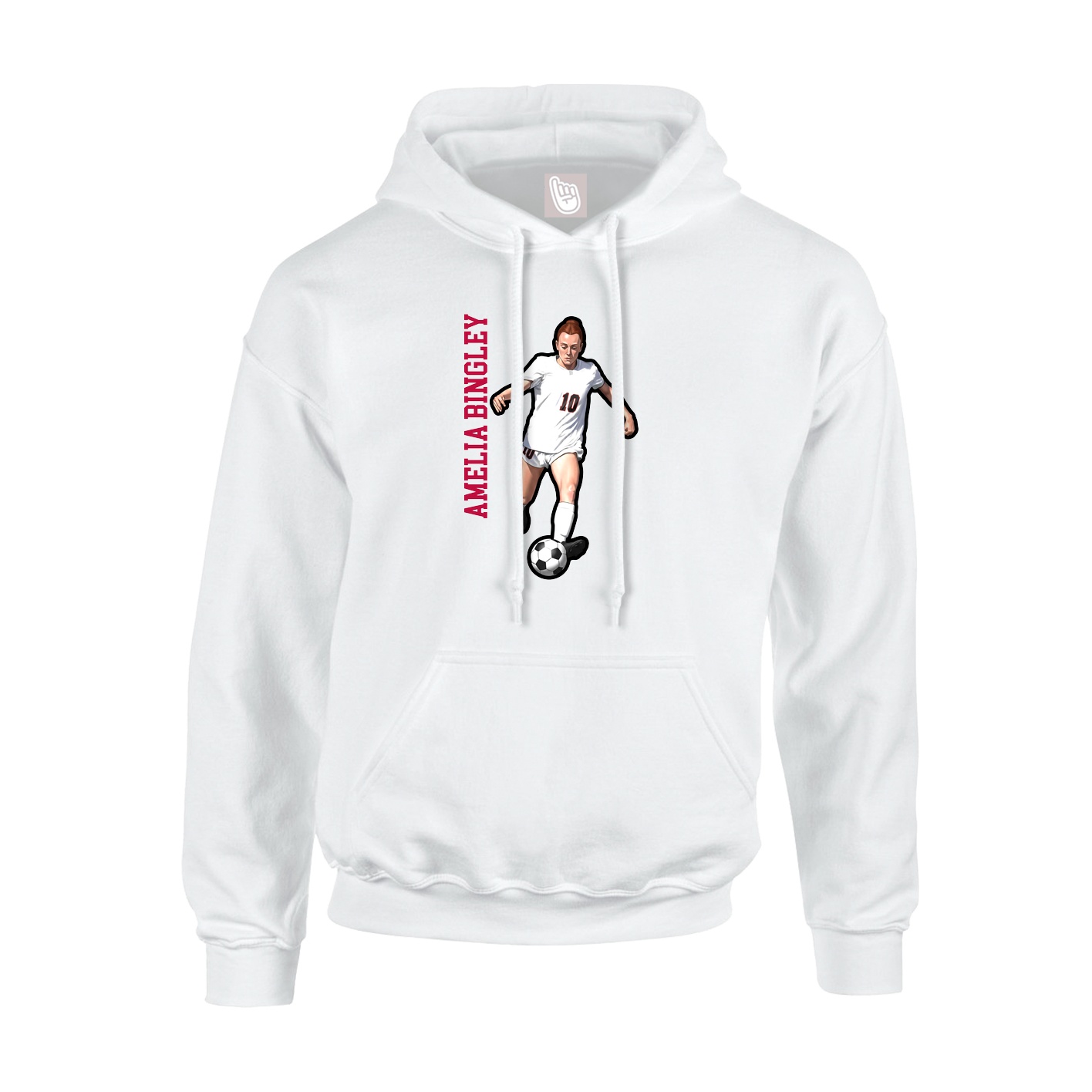 Youth Hoodie — Name Vertical in White