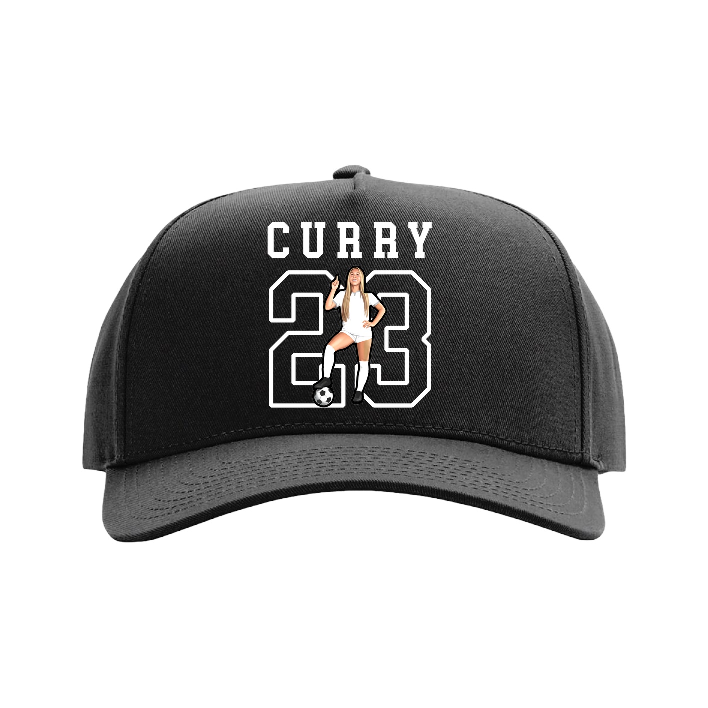 Full Fabric Five-Panel Champ Cap — Shirsey in Black